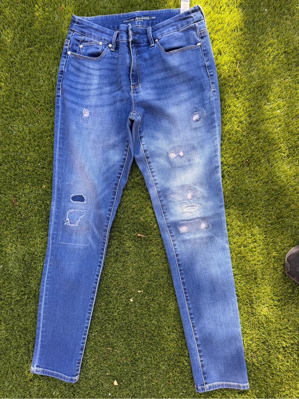 Women’s Distressed Blue Jegging Jeans